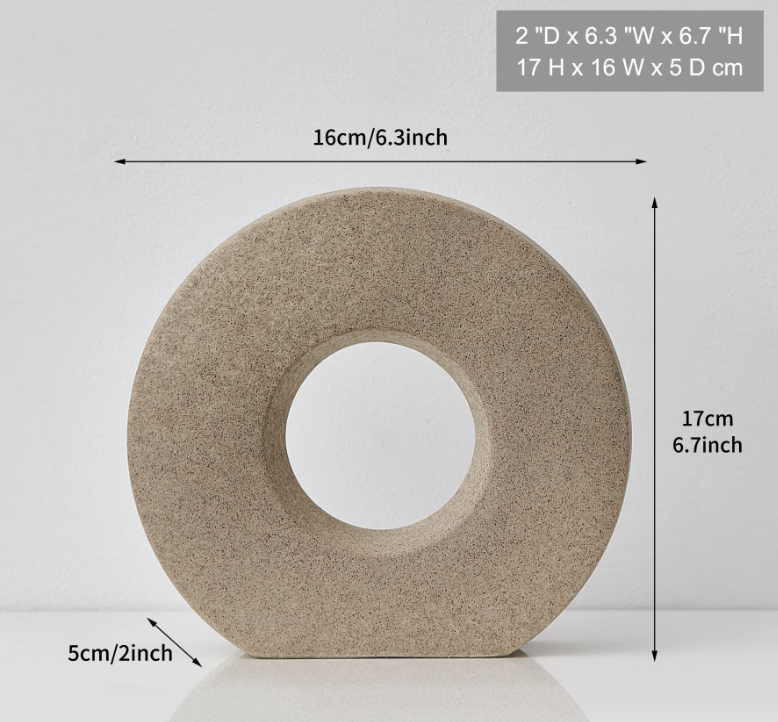 Donut-Shaped Ceramic Vase- Minimalist Nordic Decor