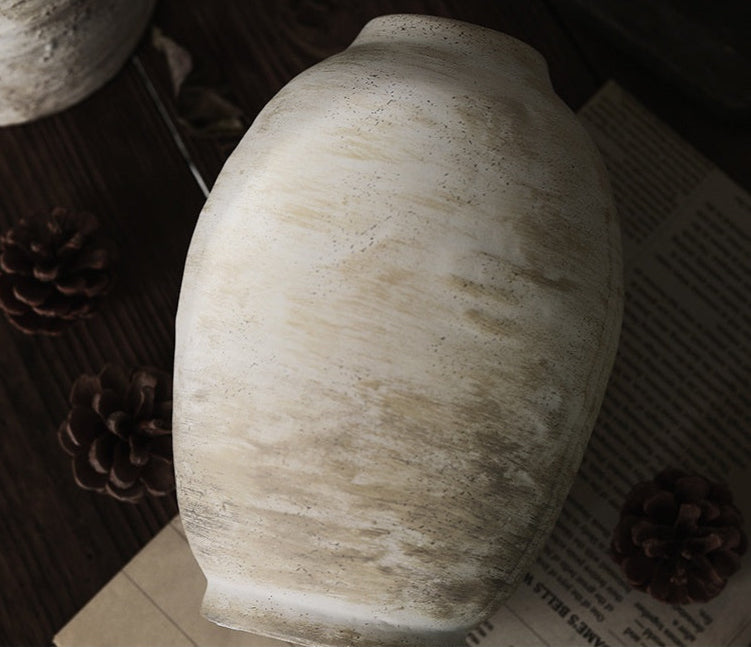 Rustic Vintage Ceramic Vase- Aged Earth Finish