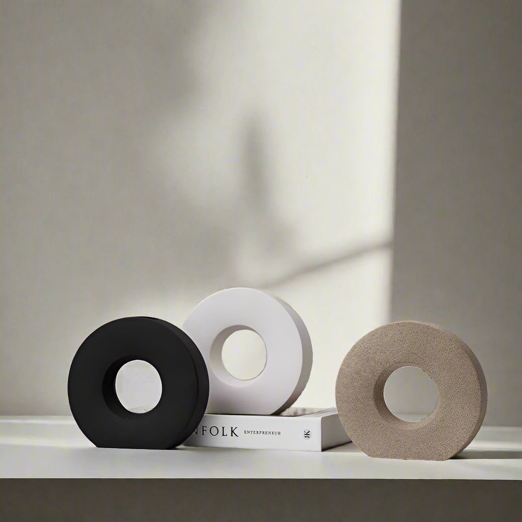 Donut-Shaped Ceramic Vase- Minimalist Nordic Decor