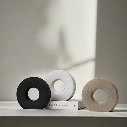 Donut-Shaped Ceramic Vase- Minimalist Nordic Decor