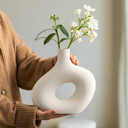 Sculptural Modern Ceramic Vases- Pebble Beige