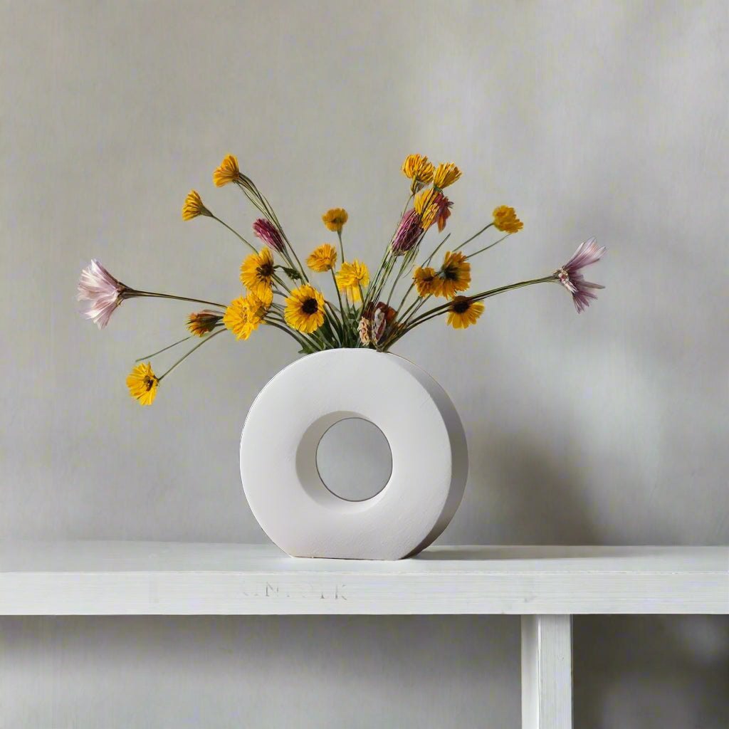 Donut-Shaped Ceramic Vase- Minimalist Nordic Decor