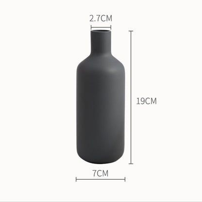 Neutral Ceramic, Round, Bottle Like Vases