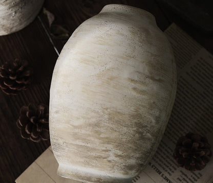 Rustic Vintage Ceramic Vase- Aged Earth Finish