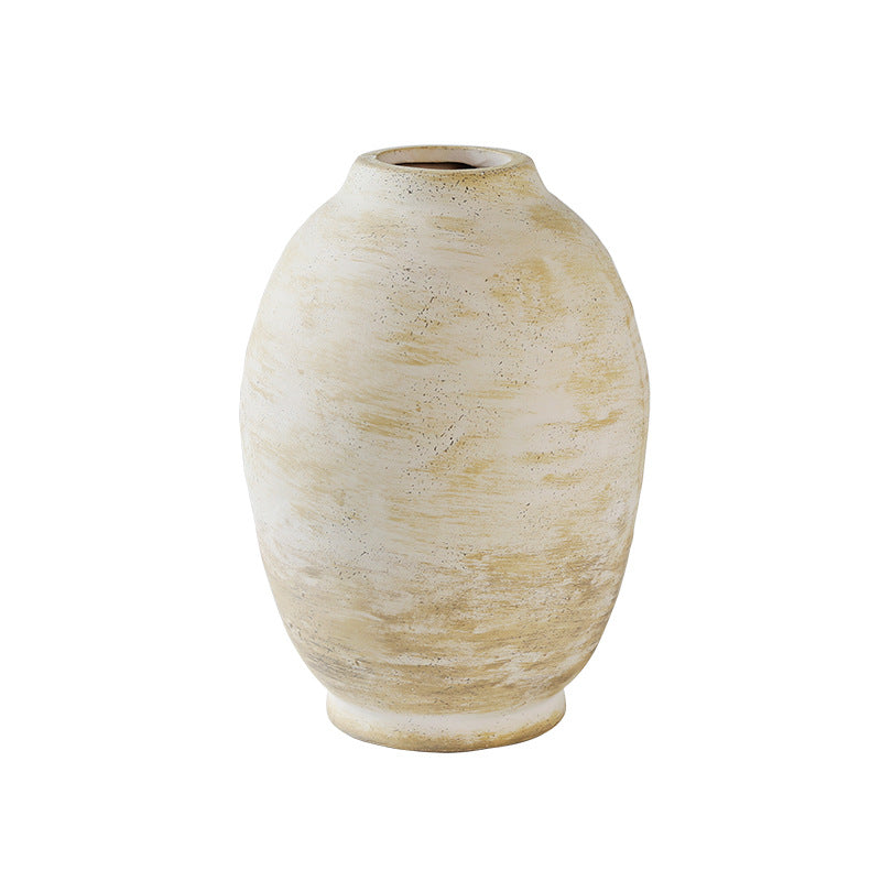 Rustic Vintage Ceramic Vase- Aged Earth Finish