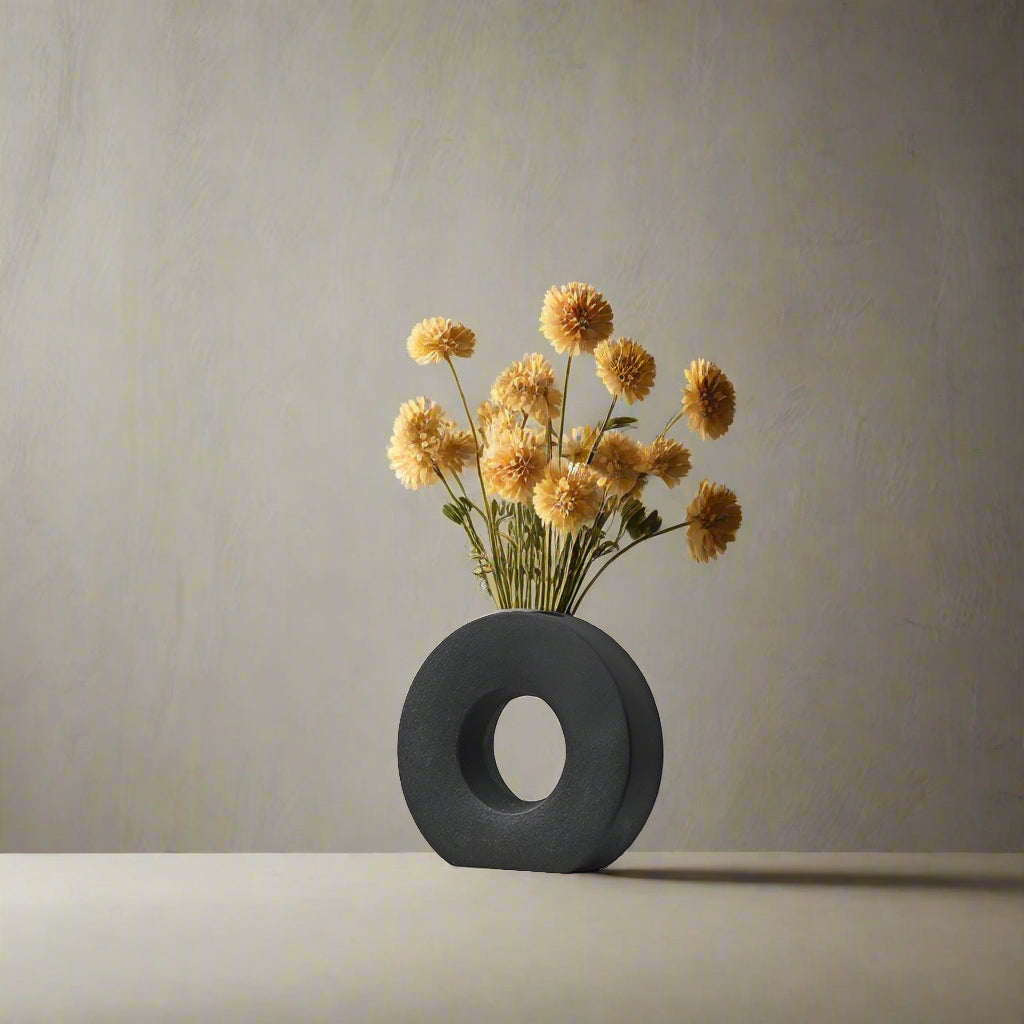 Donut-Shaped Ceramic Vase- Minimalist Nordic Decor